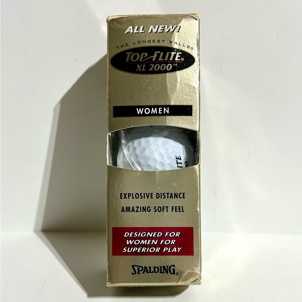 Top Flite XL 2000 Womens Golf Balls 2in Original Sleeve Spalding 3 Pack Vintage